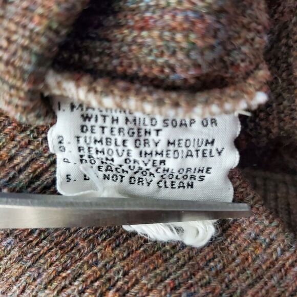 Izod Lacoste Mens Large Sweater Brown Pullover V Neck Retro 80s 1980s Vintage - Picture 8 of 8